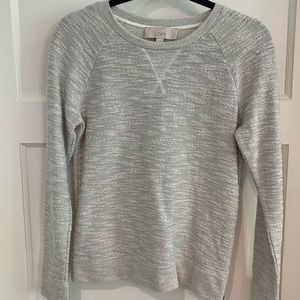 LOFT/Ann Taylor S White/silver textured top